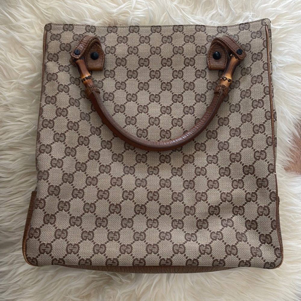 Gucci vintage bamboo tote bag. Authentic